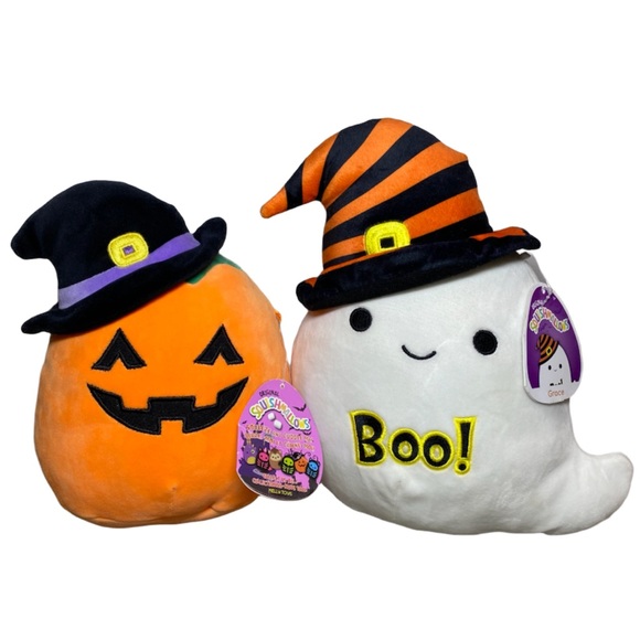 Kellytoy Other - Squishmallows Halloween 2 Set Grace Ghost & Paige Pumpkin Plush Toy KellyToy NWT